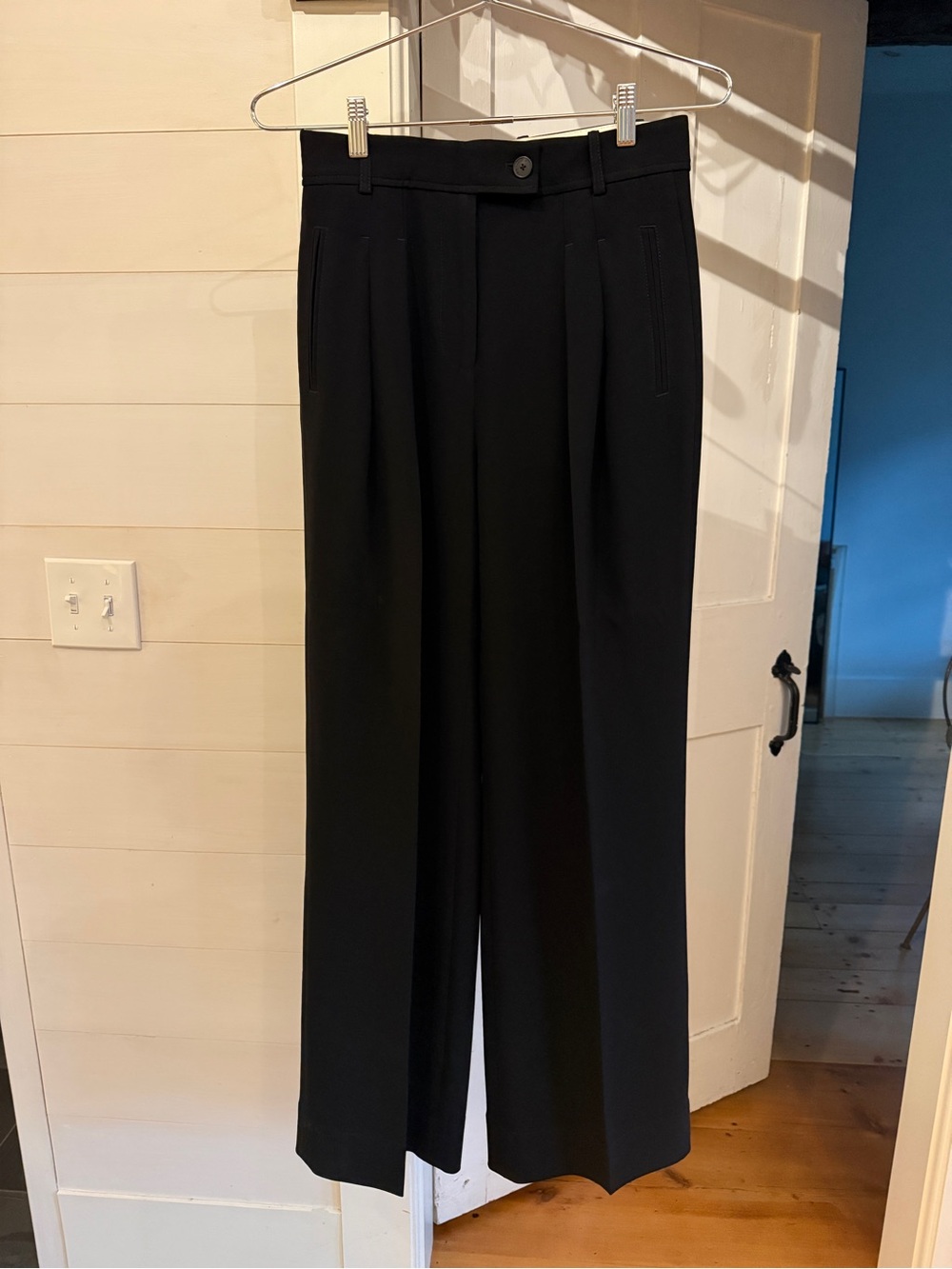 MM Lafleur Black Tailored Wide-Leg Dress Pants